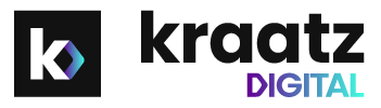 Logo von kraatz.digital in schwarz, lila und türkis
