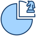 Kreisdiagramm mit einem hervorgehobenen Stück und Springer-Symbol, um Strategie zu symbolisieren
