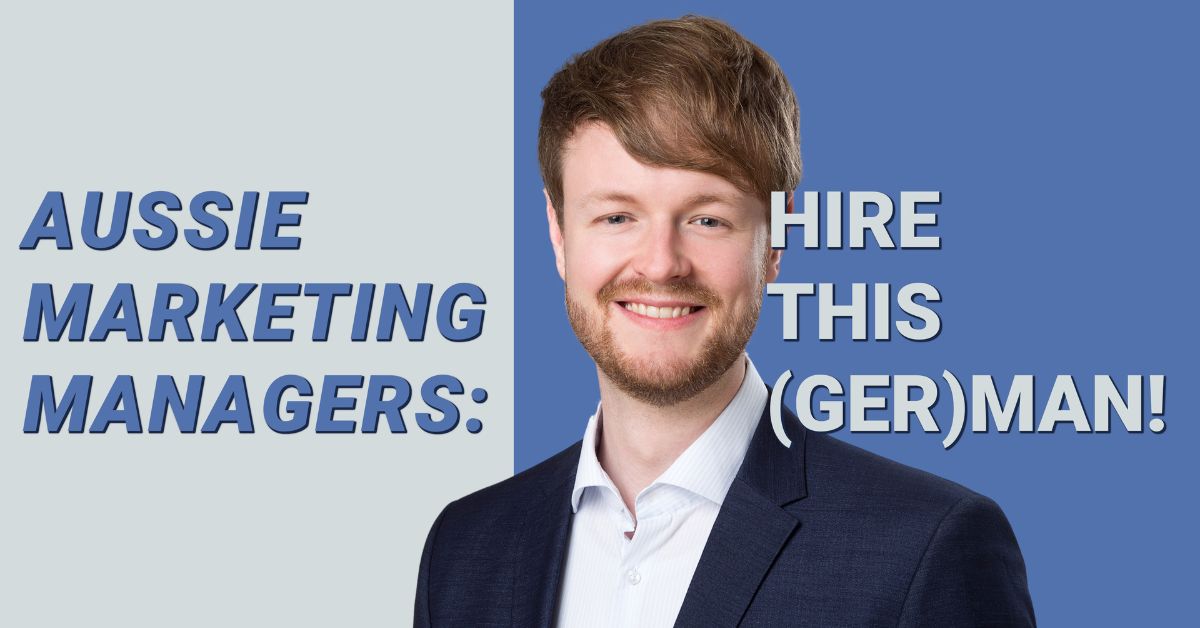 Porträtbild von Fabian Kraatz mit Textoverlay "Hire This (Ger)man"